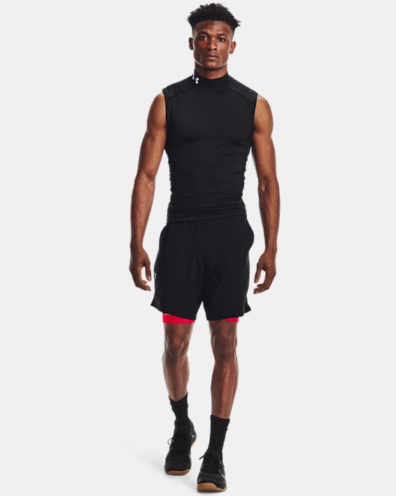 Men's HeatGear® Armour Compression Shorts, Red, pdpMainDesktop image number 2